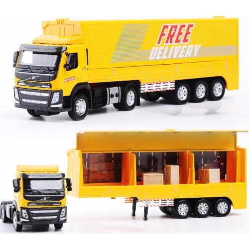 Interesting 1:50 container truck alloy models,collection engineering models,childrens sound and light car toys,free shipping