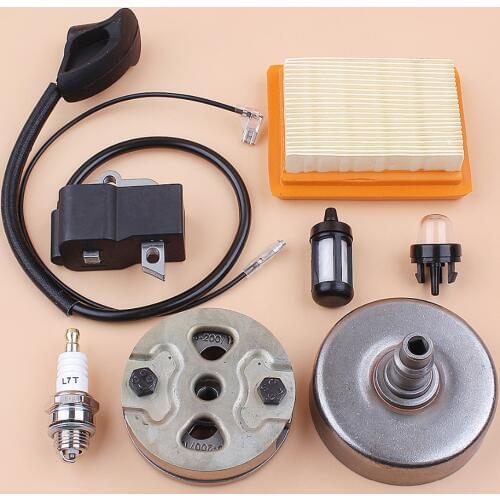 Clutch Drum Ignition Coil Air Filter For STIHL FS120 FS200 FS250 Grass Trimmer (Square-Hole) OEM 4134 160 2900, 4134 400 1301