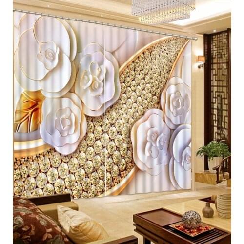 Beautiful Photo relief 3d flower custom curtain