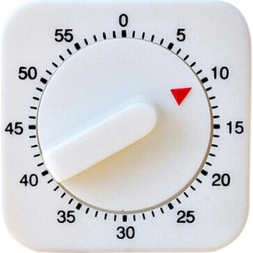 Timer Kitchen Cooking Time Reminder Counter Novelty White Square 60 Minutes Mechanical Timers