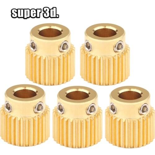 2/5/10 PCS 3D printer Accessories Brass Extrusion Wheel Gear 26 Tooth Inner Diameter 5MM For Reprap Extruder