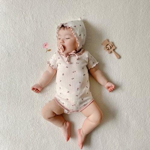 MILANCEL 2021 Summer Baby Clothes Toddler Girls Bodysuits Floral Infant Thin One Piece Newborn Clothes