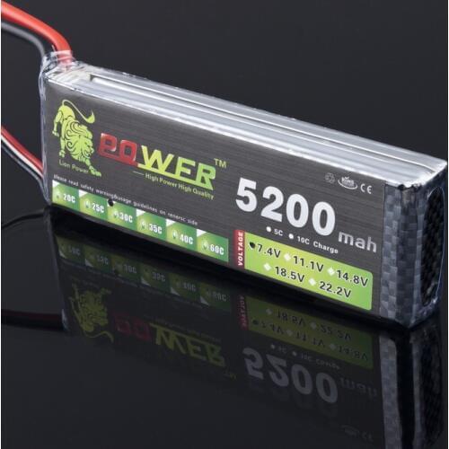 Lion Power 7.4V 5200mAh Lipo Battery 30C - 40C 2S Battery 2S LiPo 7.4 V 5200 mAh 30C 2S 1P Lithium-Polymer Batterie For RC car