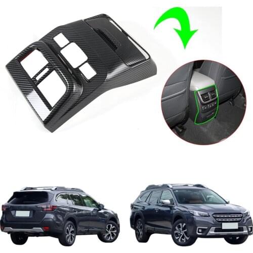 Modified Decorative Car Interior Rear Air Condition Vent Outlet Cover Trim - Carbon Fiber Pattern For Subaru Outback 2021