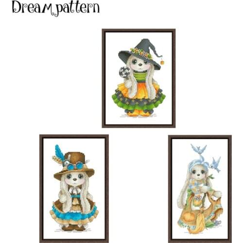 Bunny steampunk cross stitch kits cartoon pattern 18ct 14ct 11ct white fabric cotton thread DIY embroidery kit for beginners