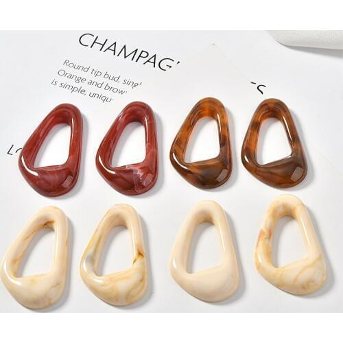 Newest 40pcs/lot color print geometry irregular shape resin beads diy jewelry earring/garment accessory