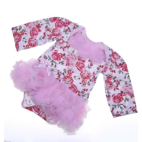 22-23 Inch New Fashion Western Style Rebirth Doll Girl Costume Beautiful Floral Hamper Skirt Simulation Baby Accessories