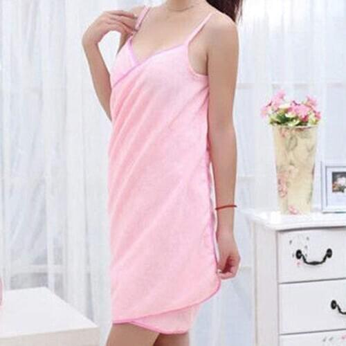 Womens Wearable Quick-Drying Soft Bath Towel Shoulder Straps Super Absorbent Beach Towel Spa Bathrobes d88