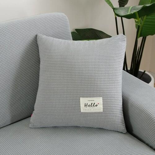 Polar Fleece 45x45cm Cushion Cover Jacquard Plain Pillowcase