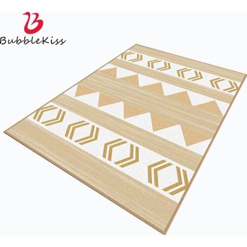 Bubble Kiss Ethnic style Light Brown Geometric Pattern Carpets Non-Slip Bedroom Decor Carpet Hot Sale Living Room Area Rugs