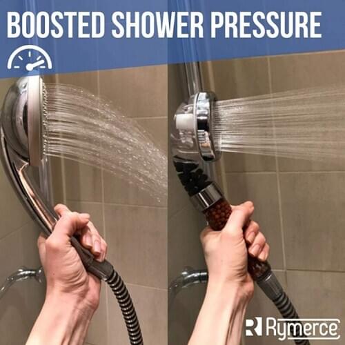 Handheld Filter Stone Shower Head with Replacement Hose and Bracket 3-Setting High Pressure Water Saving Showerhead Kit