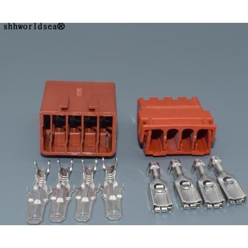 Shhworldsea auto socket 4pin 4.8mm male female connector