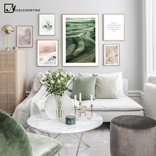 Scandinavian Natural Scenery Poster Landscape Nordic Art Canvas Print Motivational Quotes Wall Picture Living Room Decoration