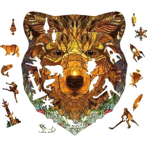 Unique DIY Wooden Jigsaw Puzzles Animal Puzzle Kids Educational Toys Birthday Christmas Gift Interactive Games Toy