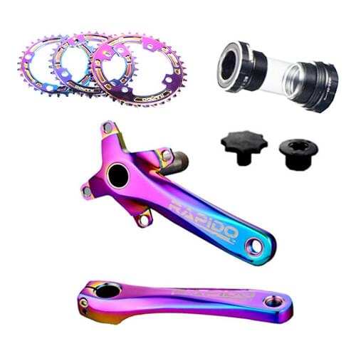 Bicycle Crankset 104BCD MTB Bike Crank 170mm XT SLX M596 Colorful Aluminum Alloy With axis Bottom MTB Crank Bike Accessories