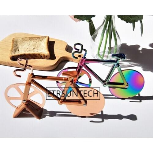 30pcs Bicycle Pizza Cutter Stainless Steel Plastic Non-Stick Cutting Wheels Display Stand Gift for Christmas