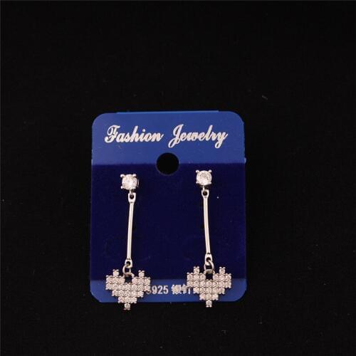 Hot Sale Women Heart Earrings Made By Sparkling Crystals Tanabata Gift High Grade Copper Dropshipping