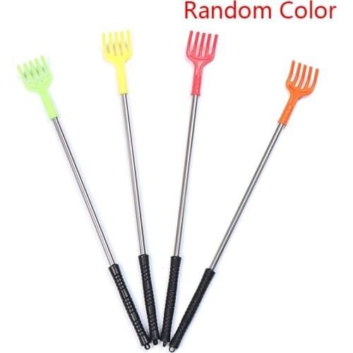 1pcs Back Scratcher Stainless Steel Portable Pen Clip Back Scratcher Massage Tool Random Color Convenient Claw Back Massager