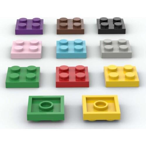 10PCS Building Blocks 3022 Plate 2x2 High-Tech Bricks Assembles Particles DIY Assembly Parts Education Toys For Children Gifts