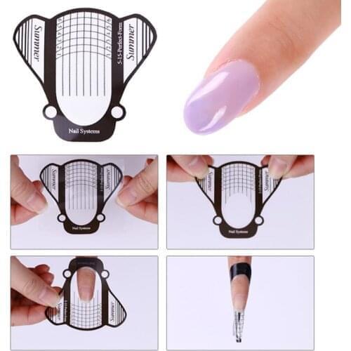 100PCS Black Honeybee Shape Nail Forms Nail Art Sculpting Acrylic UV Gel Nail Tips Extending Tools Nail Manicure Tools