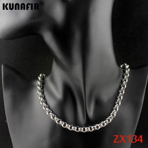 18"-38" length 7mm big round rolo link chain 316L stainless steel necklace women male fashion punk chains 12pcs ZX134