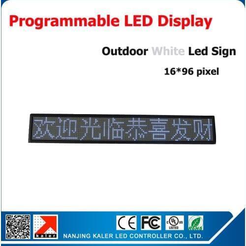 16*96 dots p10 1/4 scan outdoor led sign billboad advertising led display white high bright moving text led display screen
