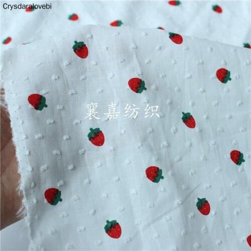200x150cm Cotton Fabric Dot Strawberry DesignTelas Crafts Home Texitle Patchwork Sewing Fat Quarter Art Work