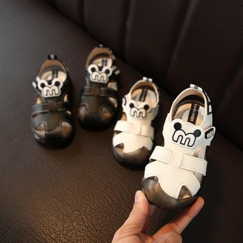2021 Summer Baby Kids Boys Sandals Cute Soft Closed Toe Beach Sandals Shoes Children Toddler Boy Leather Sandals Boy Shoes 1-4Ye