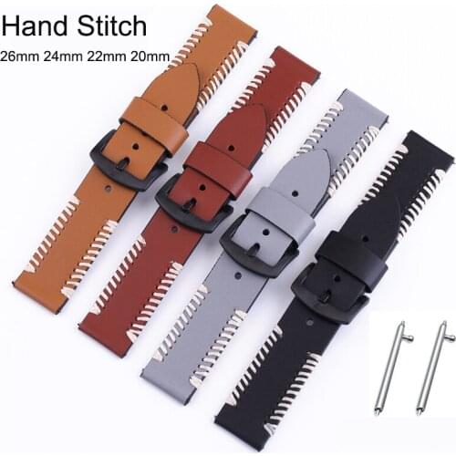 26mm Quick Release Straps For Men Women Watches Band Hand stitch 24mm 22mm 20mm For Samsung Huawei moto360 II Watch Accessories