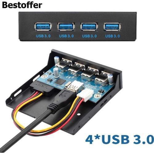 3.5 inch Floppy Bay Internal 20Pin 4 Port USB3.0 Front Panel Bracket Free Shipping