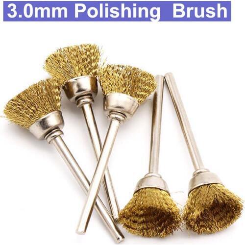 5pcs/lot 3.0mm Shank 60mm Min Polishing Copper Wire Bowl Brush Cleaning Polishing Metal Rust Brush Set