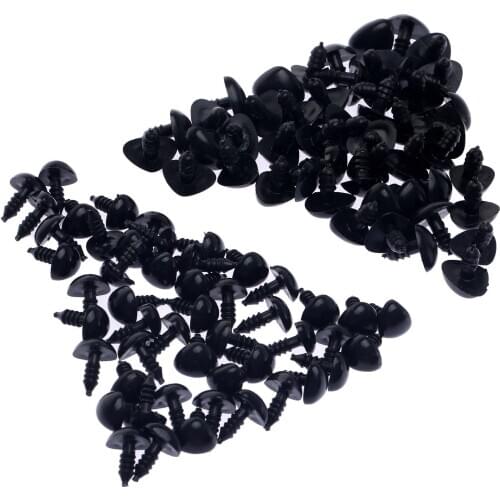 50pcs 10mm 15mm Black Plastic Safety Nose Triangle For Doll Teddy Bear Toy DIY Animal Noses for DIY Craft Making