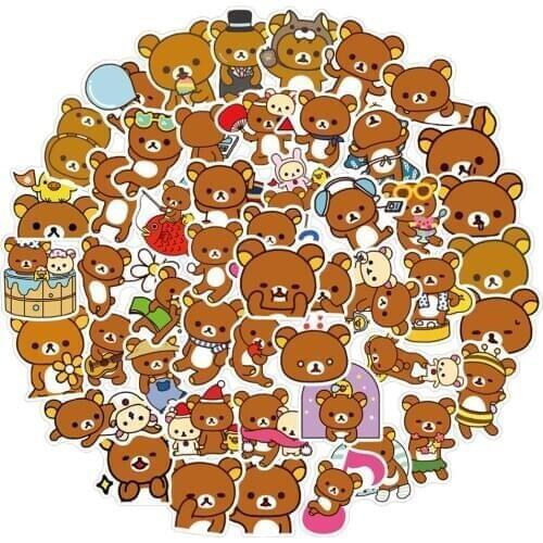 50PCS cute new Rilakkuma personality graffiti stickers motorcycle suitcase guitar waterproof can be customized wholesale