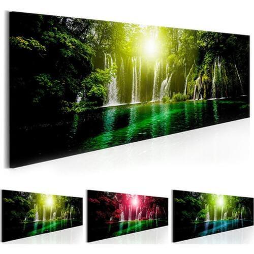 5d Diy Diamond Painting Green Forest Waterfall Dark Pool Natural Embroidery sale Full Square Round Pictures Of RhinestoneZP-1812
