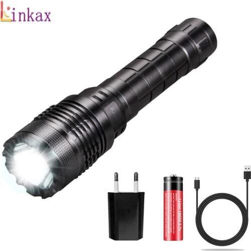 USB Rechargeable LED Flashlight Ultra Bright torch Waterproof Tactical Torch 5 Mode Flashlight For Camping Hunting