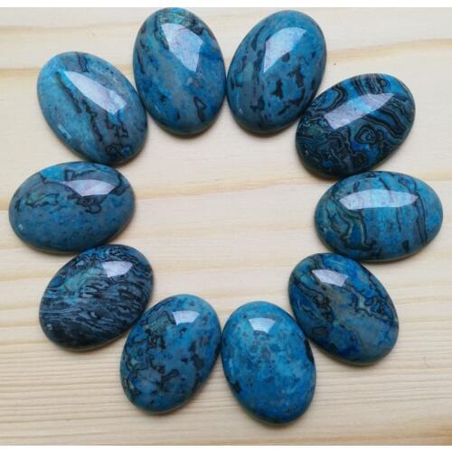 Fashion blue onyx natural stone bead for jewelry making 12Pcs/lot charm 25x18MM cab cabochon oval Ring Necklace DIY accessories