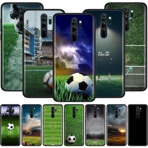 Football Field Case for Xiaomi Redmi Note 9S 8T 8 9 9A 9C 7 K30 Pro Zoom 8A 7A 6 Black Silicone Phone Cover Sac
