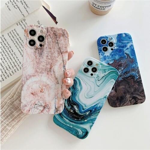 Abstract Marble Soft Phone Case For iPhone 12 11Pro Max XS Max XR X 7 8 Plus 12 Pro Colorful Marble Camera Protection Back Cover