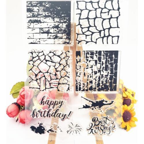 Wall Text Transparent Silicone Seal Rubber Stamp Clear Stamp for DIY Decorative Scrapbook Hand Account Greeting Card