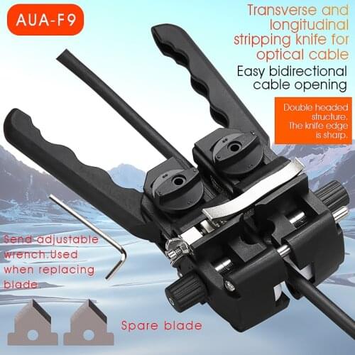 AUA-F9 Fiber Optic Stripper Longitudinal Cable Jacket Slitter Cable Sheath Opening Cutter 8-30mm