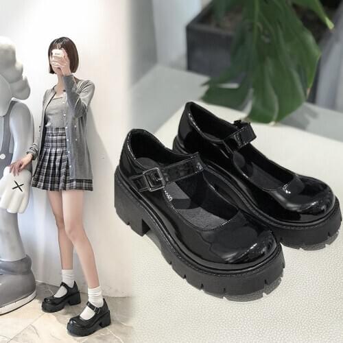 Gothic Vintage Demon Lolita Mary Jane Shoes JK Uniform College Student Girl Japanese Platform Cosplay Costume Shoes