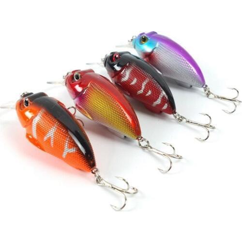 HiUmi 1Pc 3D Crank Lures 4 color 9.6g 7cm High Quality Fishing lure 6# Hook Diving Depth 0.6m-1.5m fishing tackle