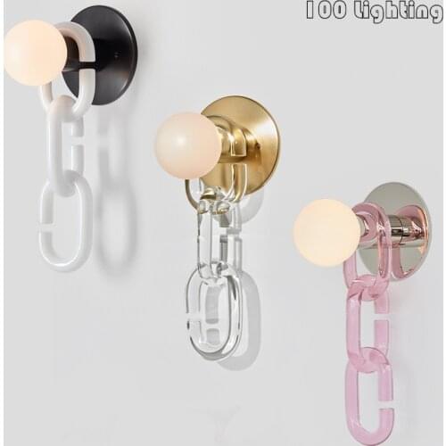 Art Colorful Chain LED Wall Lamp Office Studio Bedside Aisle Wall Sconce E27 110-240V Home Decoration Lighting Fixtures