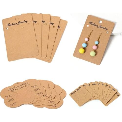 50pcs Earrings Necklaces Display Cards Cardboard Earring Packaging Hang Tag Card Ear Studs Paper Card Jewelry Wholesale for Gift