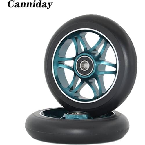 2PCS 110mm Good Quality Stunt Scooter Wheel With High Elastic PU Aluminum Alloy Hub 608 ABEC-9 Bearings 88A Roller Skates Wheel