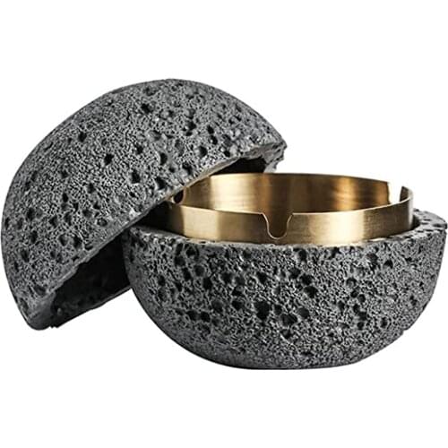 Creative Lunar surface Ashtray Art Household Large-capacity Portable Car Anti-ash Ashtray Home Decoration Gift for Boyfriend