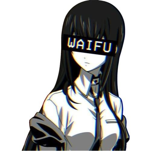 Hot Kurisu Waifu Anime Car Sticker Windshield Bumper Motorcycle Decal High Quality Vinyl Cover Scratches Auto Decoration