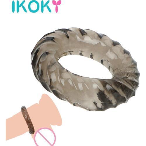 IKOKY Cock Ring Male Masturbator Delay Ejaculation Penis Ring Sex Toys for Men Male Longer Lasting Silicone Adult Products