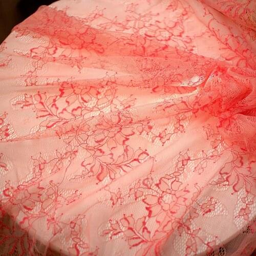 Soft Orange Red Thin Mesh Fabric DIY Clothing Dress Fabric For Sewing Lady Dress Tablecloth Curtin