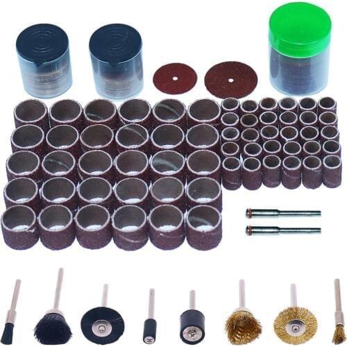 Rotary Tool Accessories Kit,Drum Sanding Kit with Rubber Drum Mandrel Fit ,Brass Wire Brush Cleaning Polishing Brushes
